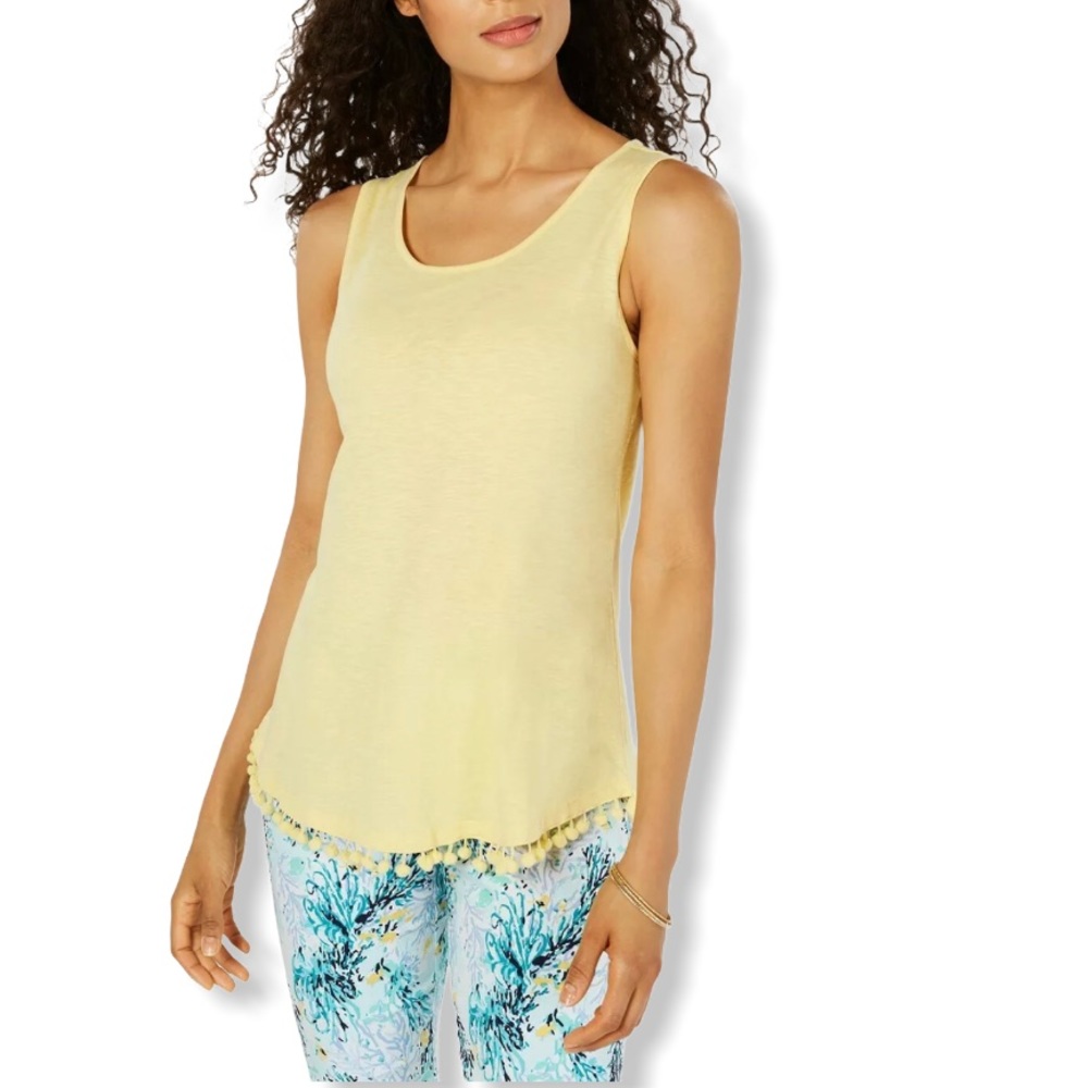 Charter Club Cotton Pom Pom-Trim Tank Top